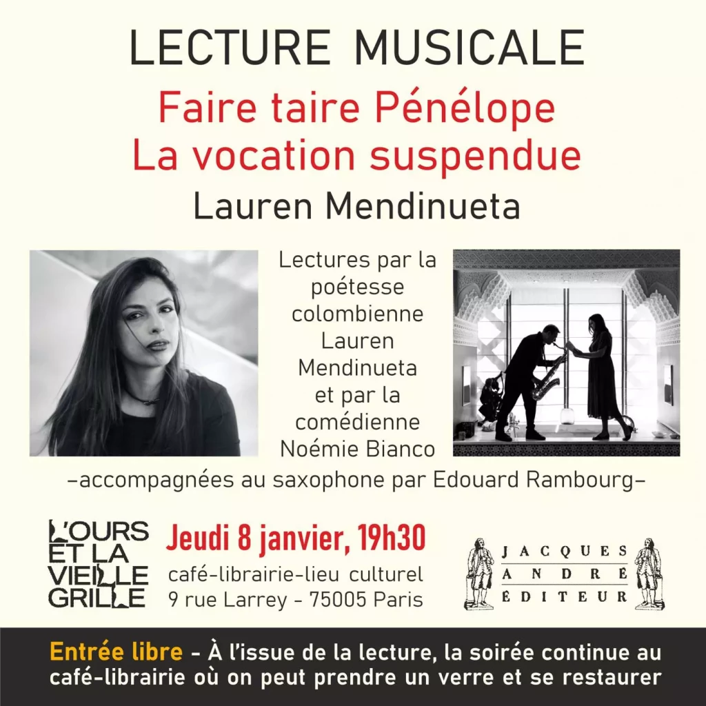 Lauren Mendinueta - Lecture Musicale - Paris 08-01-2026 - INSTAGRAM